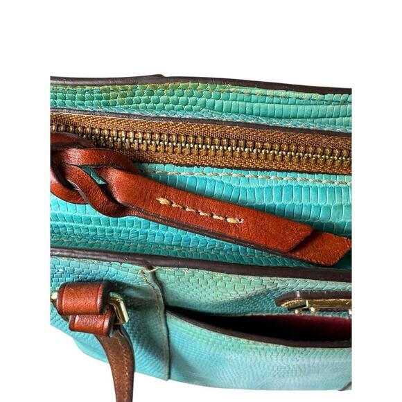 Dooney & Bourke Aqua Lizard Embossed Small Lexington Women’s Tote Bag Sold Out - Picture 9 of 16